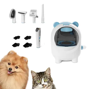 Jesun Pet Vacuum with 5 Cleaning Tools Dog Vacuum Grooming Kit Pet Grooming Kit with Large Capacity Dust Cup for Cats and Dogs