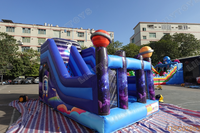 Glissière commerciale de planète maison d'arrière-cour utilisée enfants jouets château gonflable gonflable de saut de glissière de Cosmos à vendre