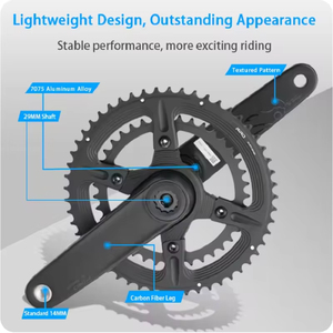 Pédalier de vélo de route à manivelle en Fiber de carbone 165/170/172mm pédalier 29MM 110BCD pour compteur de puissance à Interface <span class=keywords><strong>EASTON</strong></span>/4 boulons - Product Image 3