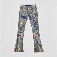 SOONREE Jeans slim évasés pour hommes à motif abstrait, pantalon en denim imprimé texturé pour les marques de streetwear de boutique