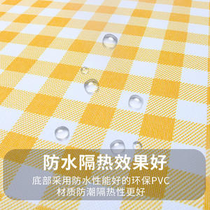 Tapis de pique-nique d'extérieur Doormate, jaune à carreaux, rectangulaire, imperméable, portable, pour une utilisation au printemps - Product Image 2