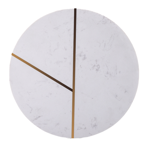 Plato de Servir de Mármol Blanco Ecológico Moderno al por Mayor con Incrustaciones de Latón Dorado y Patrón Personalizado de Alta Calidad - Product Image 1