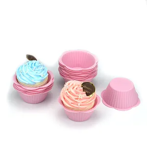 Nieuw Ontwerp Non-Stick Cupcake Bakvorm 12 Stuks Bloem Vorm Cake Muffin Siliconen Mal Voor Cake Decoreren Mal