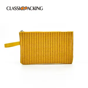 Colourful Woven PVC Portable Make-up Bag Multifunctional Small Clutch Pouch Used For Data Line Mobile Phone Coin Storage