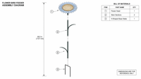 Mangeoire à oiseaux sur piquet en forme de tournesol, en métal grillagé, pour graines et noix, décoration de jardin et de parterre de fleurs, style antique, écologique