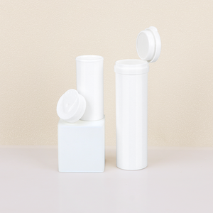 Bouteille cylindrique en PP jaune personnalisée de 75 ml et 85 ml avec couvercle anti-humidité et déshydratant pour comprimés de vitamines, impression de marque privée - Product Image 2