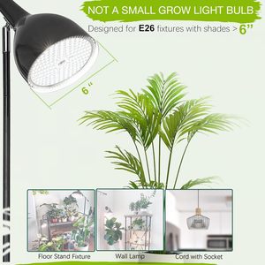 Bombilla LED de 20W para Cultivo, Luz Blanca Cálida de Espectro Completo para Floración de Plantas, E26/E27, Cuerpo de Aluminio, IP55, 3000K, Ra80, Regulable, 85-265V - Product Image 3