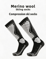Chaussettes de ski en laine professionnelles, épaisses et chaudes, antidérapantes, pour l'hiver