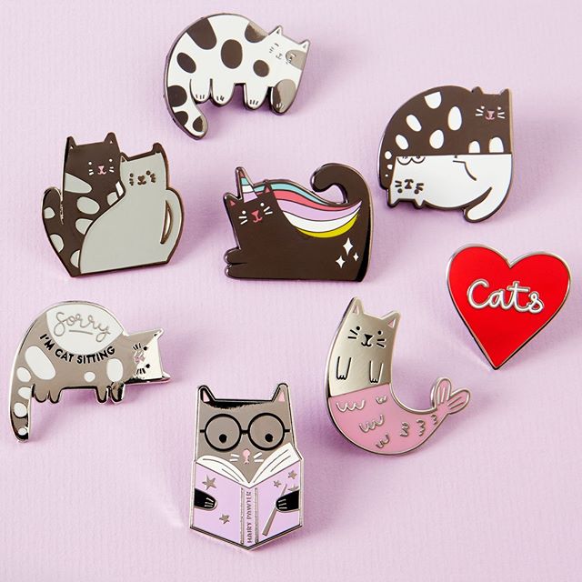 Магнитные жесткие эмалированные булавки с кошачьим экраном, блестящие мягкие эмалированные булавки, индивидуальный значок