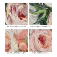 Peinture à l'huile décorative faite à la main sur toile moderne de taille personnalisée, fleur de pivoine rose chinoise, B&C ART Guangdong
