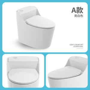 โถชักโครกสีเดียวสำหรับห้องน้ำตู้ทำจากเซรามิกรูปทรงกลมใช้ในห้องน้ำสะอาดง่าย - Product Image 6