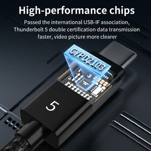 0.5M 1M 2M PD 240W Thunder-bolt 5 câble 120Gbps synchronisation de données charge rapide 16K 60Hz <span class=keywords><strong>USB5</strong></span> Type C cordon pour MacBook iPad Docking SSD - Product Image 3