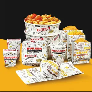 Một Bộ Hộp Đóng Gói Hamburger Túi Lấy Ra Thịt Gà Bỏng Ngô Hamburger Hộp Đóng Gói Thức Ăn Nhanh - Product Image 1