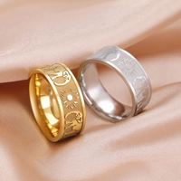 Bague Myshape en acier inoxydable motif éléphant tribal africain pour homme et femme, symbole porte-bonheur, alliance de mariage, bijoux de couple