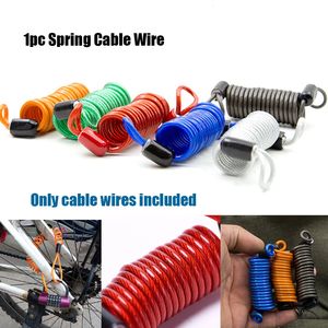 रिट्रेटेबल pvc प्लास्टिक लेपित बाइक लॉक सुरक्षा वसंत केबल लायनर्ड, साइकिल के लिए एंटी-चोरी कॉइल वायर रस्सी डिस्क केबल लॉक - Product Image 6