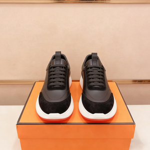 Zapatillas Deportivas Negras para Hombre de Alta Calidad, de Cuero Genuino, Diseño de Lujo, Estilo Casual, Plataforma, Modernas para Caminar - Product Image 6