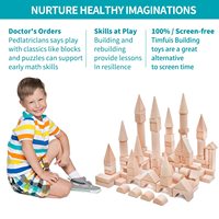 Personnaliser ensemble de blocs de construction éducatifs en bois naturel bricolage pour maison en rondins pour enfants