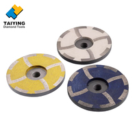 Disque abrasif diamanté 3 étapes, 4 pouces (100 mm), meule à coupelle en résine avec 4 dents pour pierre C M F