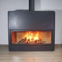 Cheminée en acier moderne 1200mml Insert Kamin Poêle à bois pour salon, salle à manger, hôtel, villa, appartement