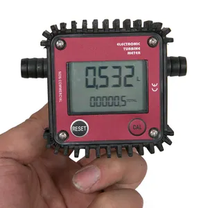 Listrik 1/2 "Inci Digital Turbine Flowmeter LCD Panel Elektronik Fuel Gauge Flow Meter