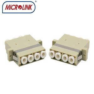 Color beige LC/UPC OM2 MM Conector <span class=keywords><strong>de</strong></span> brida cuádruple Adaptador <span class=keywords><strong>de</strong></span> fibra óptica LC Acoplador cuádruple FTTH <span class=keywords><strong>PON</strong></span> - Product Image 4