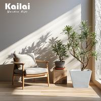 Kailai-Pot de fleurs carré court en plastique recyclé pp grand pour arbre, boîte à plantes