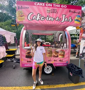 Neues Design Mehrzweck-Snack Pink Food Cart mit mobiler Küchenmaschine Pink Cupcake Cart
