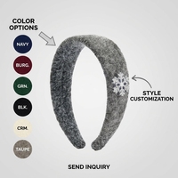 Serre-tête coréen en peluche douce, nouveau modèle de Noël, couleur unie, fait main, en tissu polyester de haute qualité, couleur personnalisable