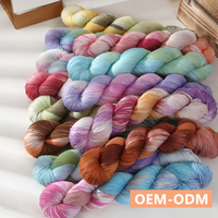High Twist Silk Lace Yarn Hand Dyed Multicolor Soft Hand Knitting Crochet Weaving Embroidery Sewing Yarn