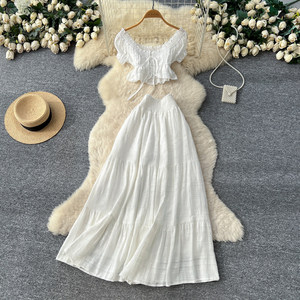 sachin and babi light blue dress Embroidered Two-Piece Dress with Beading main image 0