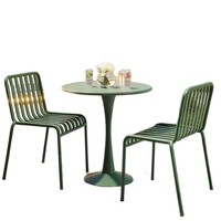 Ensemble de table et de chaises de jardin, résistant à l'eau et aux UV, pour parcs, patios, balcons, terrasses de loisirs, en fer forgé
