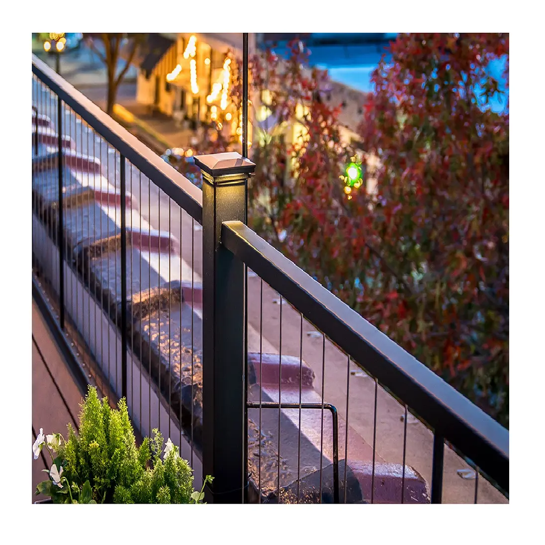 New Style Indoor/Outdoor Staircase Wire Rope Verticable Railing Balustrade Handrail Aluminum Balcony Vertical Cable Railing Post