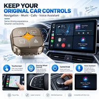 Adaptateur sans fil 4 en 1 CarPlay Android Auto, dongle USB-A pour AirPlay Miracast, mise à niveau multimédia intelligente pour voiture
