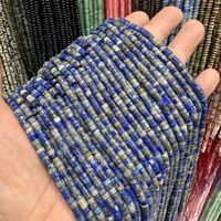 Perles intercalaires en pierre naturelle en forme de disque 2x4mm, perles lisses en pierres précieuses pour la fabrication de bijoux DIY (bracelets, colliers)