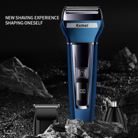 Kit de toilettage pour homme Kemei Km-6541 sans fil 3-en-1, rasoir à grille 600 mAh, tondeuse nez homme, tondeuse à lame en acier inoxydable fonctionnelle USB