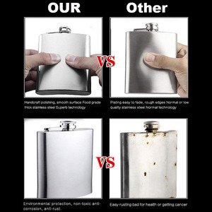 Flacons de whisky pour femmes Alcool Portable en acier inoxydable 304 Camping <span class=keywords><strong>Rhum</strong></span> Wine Pot 5oz Rose Gold Round Custom Hip Flask - Product Image 6