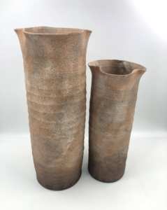 Vase Poterie Japonaise Terra Asymétrique Samo Pot Wabi Sabi Parapluie Stand Vase À Fleurs En Céramique pour Ornements De Fleurs Séchées - Product Image 1