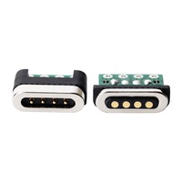 Conector Magnético de Alimentación Micro USB 3A, Diseño Inverso Negro Personalizado, 4 Pines, Macho y Hembra