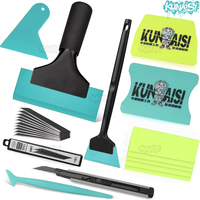 Kit d'outils professionnels KUNAISI 9 pièces pour l'installation de film de protection de voiture (PPF) et de film teinté pour vitres, avec raclette et spatule pour vinyle