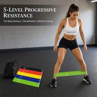 Lot de 5 bandes de résistance personnalisables avec logo, idéal pour le fitness, le thérapeutique, les exercices de gym, les bandes élastiques pour l'entraînement des jambes et des hanches – Vente Flash