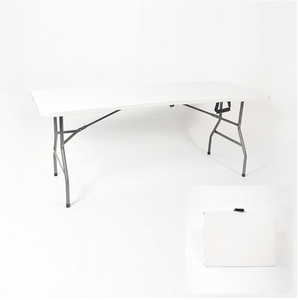 Wholesale Portable Outdoor Square <b>Folding</b> Table <b>Chairs</b> Set-6ft Length White <b>Plastic</b> Modern Design Courtyard Use Adjustable - Product Image 1
