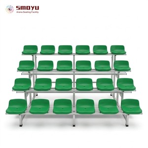 <span class=keywords><strong>Gradas</strong></span> Modulares Retráctiles de 4 Filas para Interiores, 64 Asientos Plegables de Aluminio, <span class=keywords><strong>Gradas</strong></span> Portátiles con Ruedas para Todas las Estaciones, OEM - Product Image 1