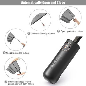 Paraguas <span class=keywords><strong>de</strong></span> Viaje Plegable Resistente al Viento Royal Walk, Compacto, Resistente, con Mango <span class=keywords><strong>de</strong></span> <span class=keywords><strong>Madera</strong></span> Real <span class=keywords><strong>de</strong></span> Lujo, Apertura y Cierre Automáticos, Doble Toldo Ventilado - Product Image 3