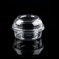 Gobelet à salade transparent en PET avec couvercle en dôme, gobelet jetable pour desserts et fruits avec couvercle, qualité alimentaire, vente en gros, personnalisable, OEM, pour la vente au détail, les supermarchés et les fêtes