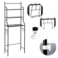 Étagère de rangement murale moderne en métal à trois niveaux pour salle de bain, durable, écologique et réglable en hauteur
