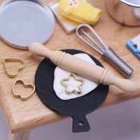 Juego de Herramientas de Repostería en Miniatura para Casa de Muñecas 1:12, Kit de Accesorios de Cocina en Miniatura con Rodillo, Batidor de Huevos y Bandeja