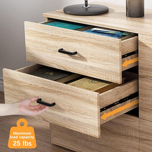 Nu-do आधुनिक लकड़ी पैनल बेडरूम 6-दराज डबल ड्रेसर छाती गहरी दराज बड़े भंडारण आयोजक लिविंग रूम कोठरी - Product Image 4