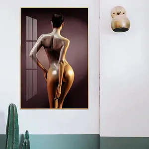 The back of a sexy woman body art modern wall art nude luxury painting for home decor picture print canvas and poster girl