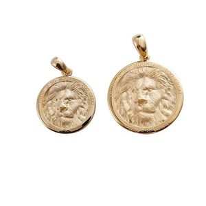 จี้รูปหัวสิงโตแบบกำหนดเอง Xinfly ทอง 10k 14k 18k รูปทรงกลม สำหรับทำเครื่องประดับ ขายส่ง - Product Image 2