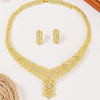 Conjunto de Collar y Aretes, Collar y Aretes de Novia Árabe de Dubái, Conjunto de Joyería Africana para Damas